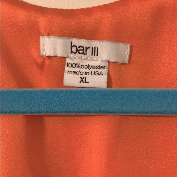 Bar III neon orange zipper dress - Picture 2 of 6